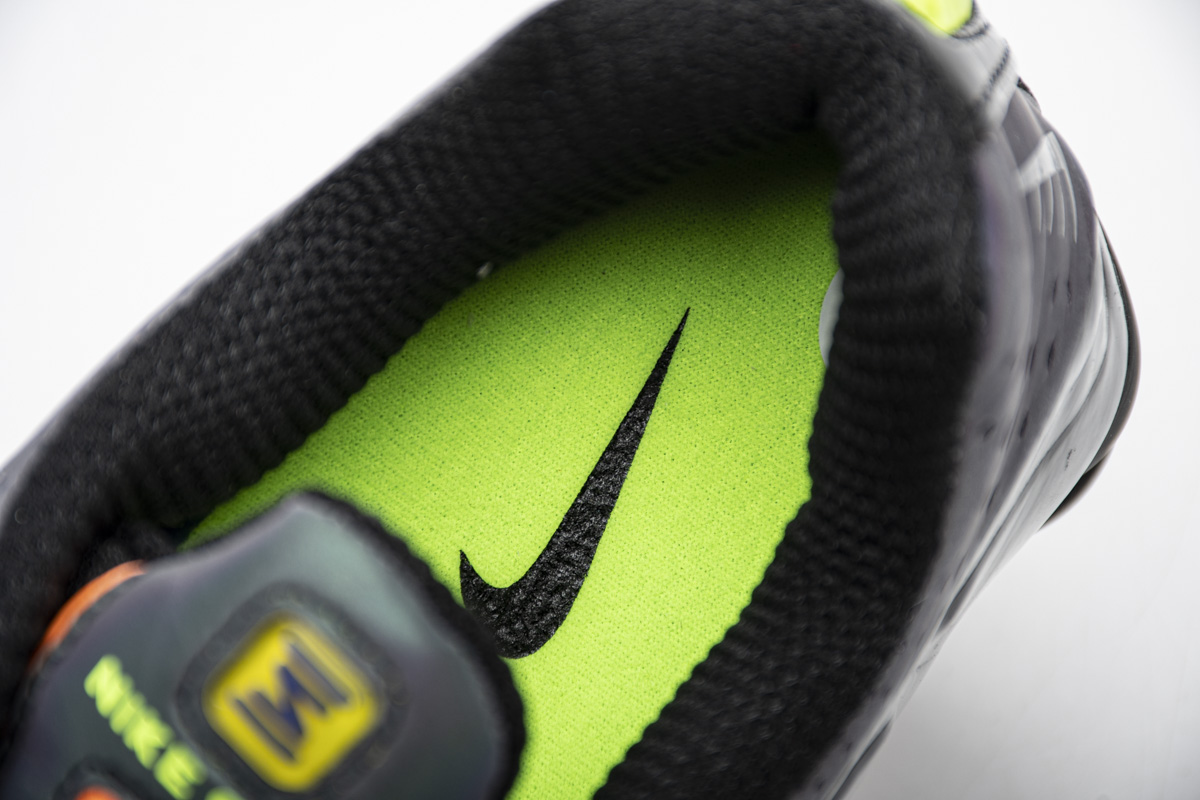 nike shox r4 gel black neon